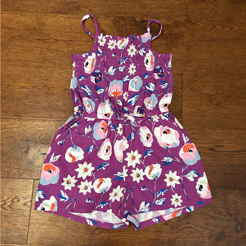 New with tags Tea Collection Purple Floral Kids One Piece size medium (8)